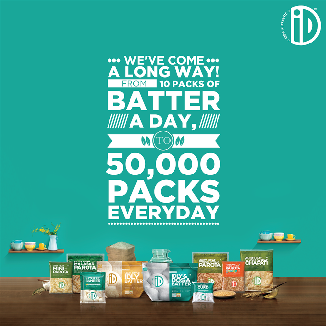 IDFreshFood's tweet photo. Our vision of chemical free food has turned into a revolution with 50,000 idly batter packs a day! #iDFact https://t.co/E8pRVyRMA1