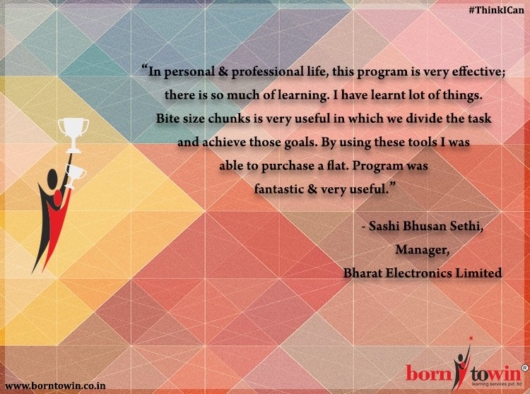 borntowinls's tweet photo. Mr. Sashi Sethi, Manager - Bharat Electronics Ltd expresses his joy of purchasing a flat.
#ThinkICan https://t.co/OLRelq00Kn