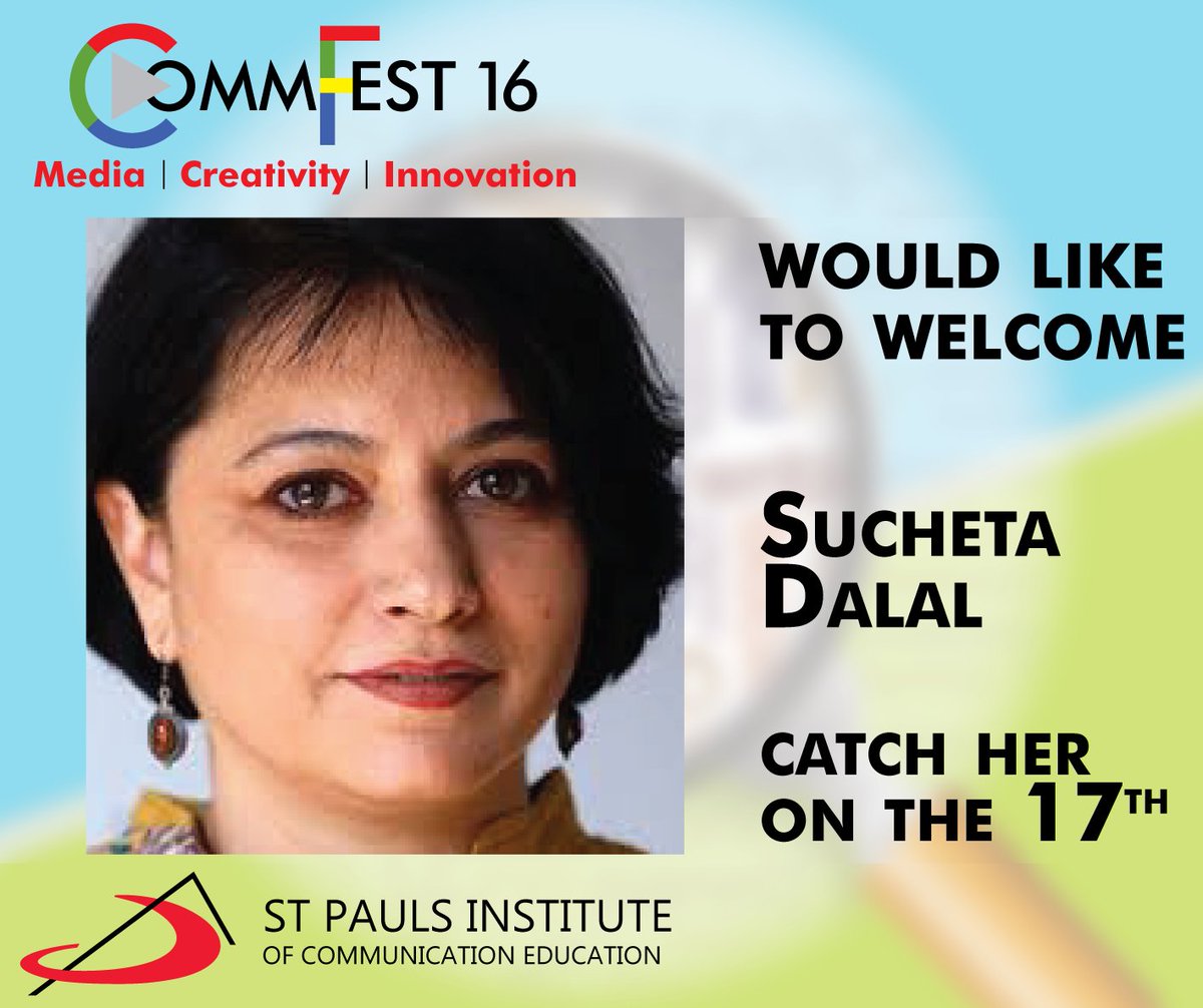 stpaulsice's tweet photo. We are pleased to welcome Sucheta Dalal, who was conferred the prestigious Padma Shri for Journalism #CommFest2016 https://t.co/A6dfx0KNal
