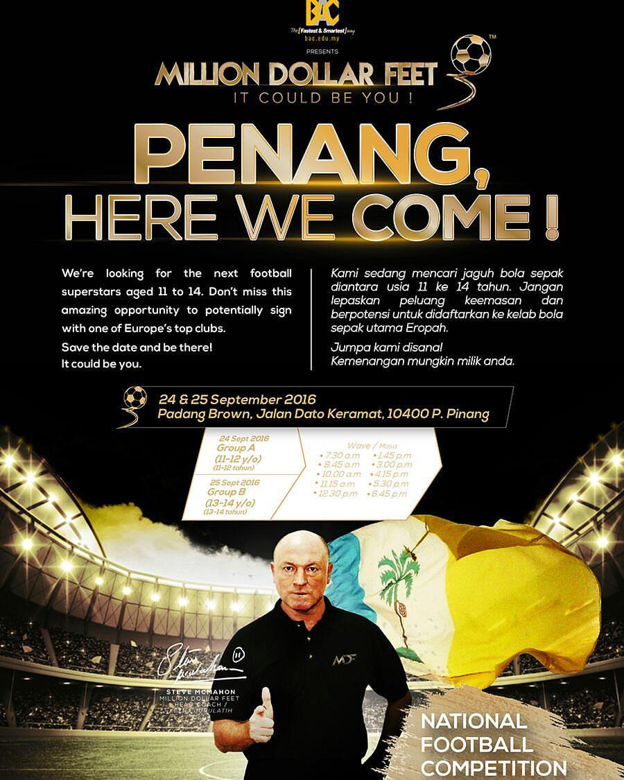 Penang, we are making you our first stop this 24&amp;25th September! Sign up now at milliondollarfeet.com!