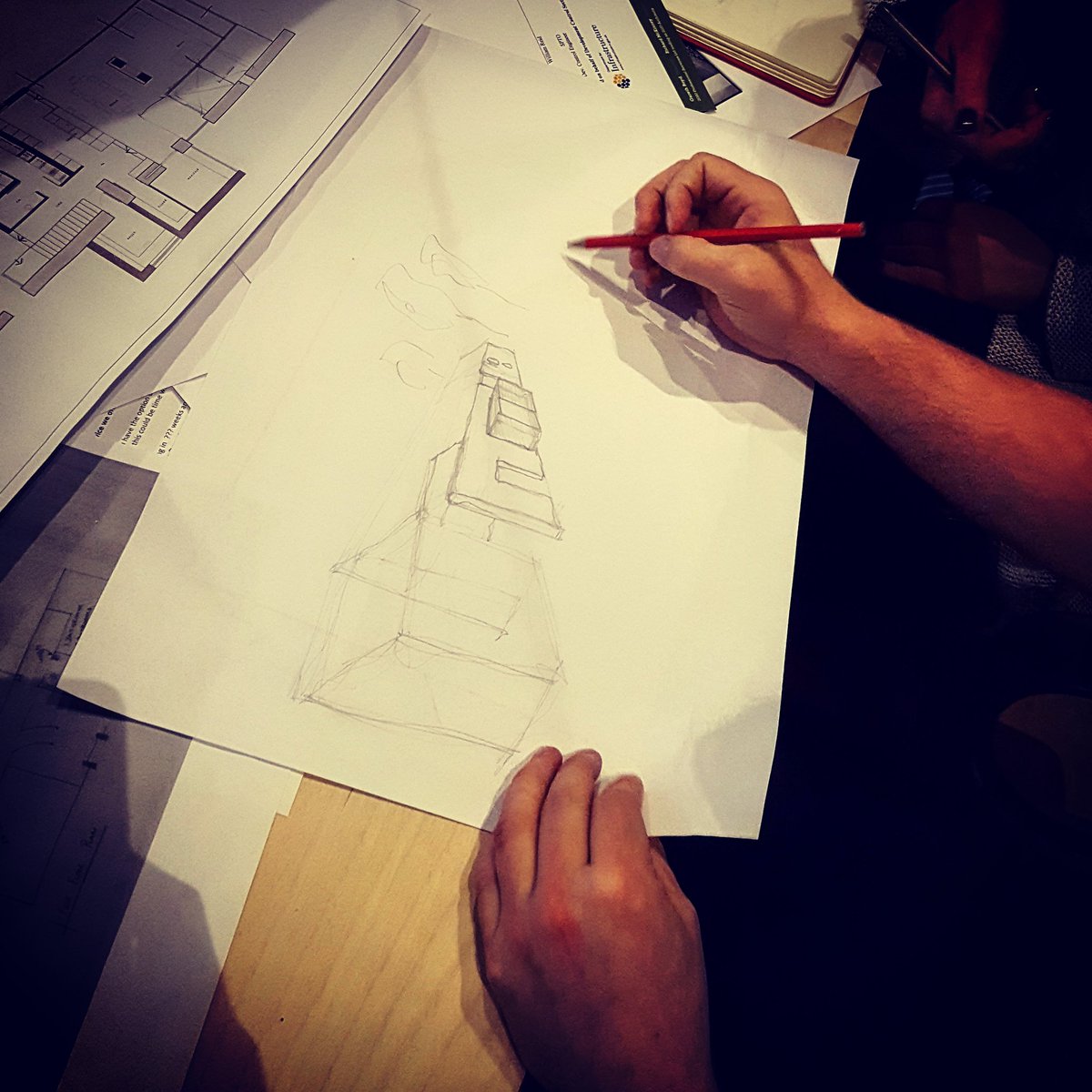 A snapshot of part of our design process...from hand sketches right through to virtual tour ☺ #architecturalsketches