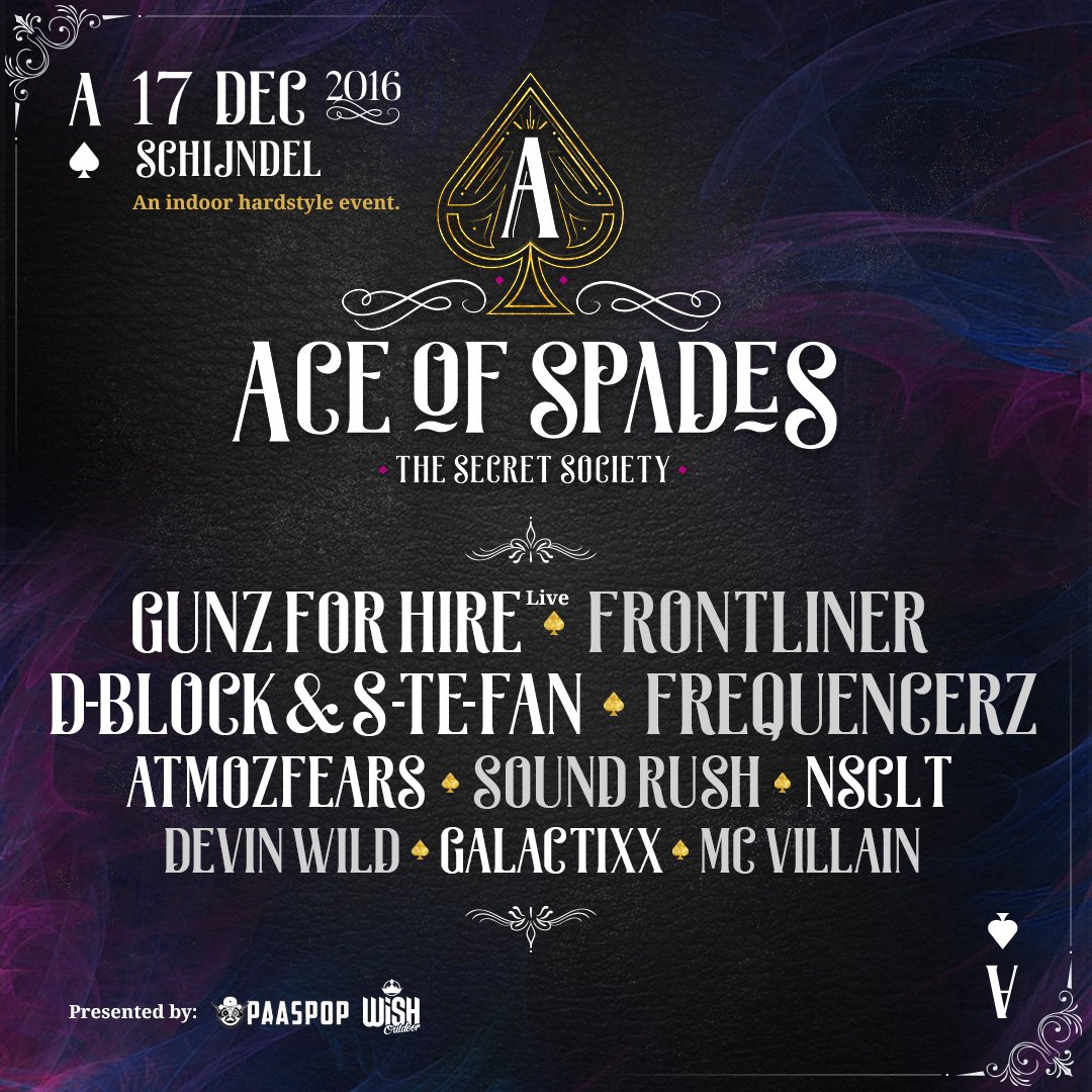 The Ace of Spades 2016 presenteert haar troeven voor de eerste editie op 17 december in Schijndel! #aceofspades