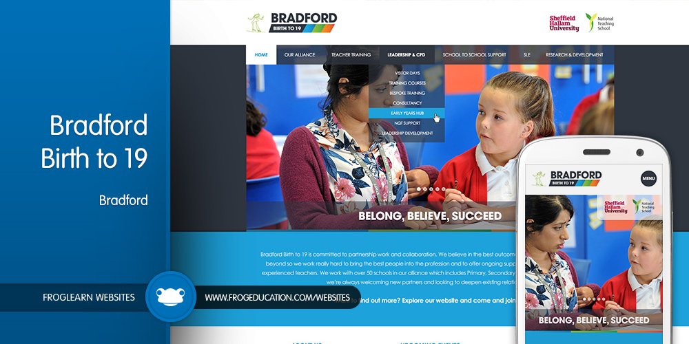 designguyatfrog's tweet photo. @frogeducation have created a #website for @bradfordbirth19 teaching school using #froglearn - check it out! https://t.co/NIP8ZjViiK