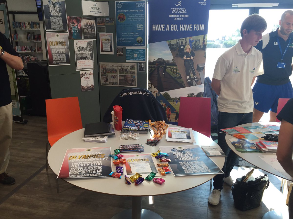 All set up for the freshers fayre at #chippenhamcollege #backtohockey #chippenhamhockeyclub