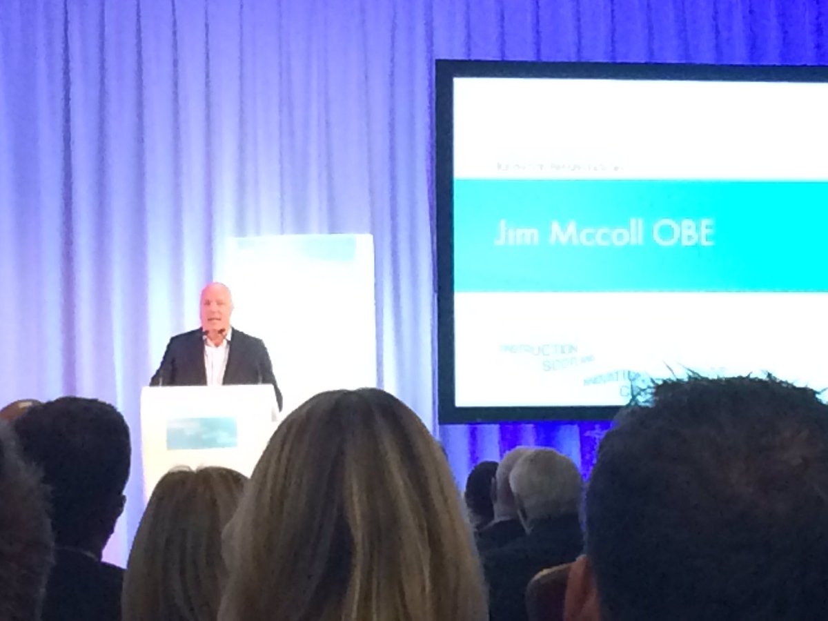 Keynote speaker Jim McColl OBE takes to the stage #construct2016