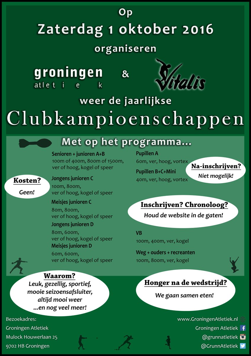Schrijf je nu in voor de clubkampioenschappen op 1 oktober! atletiek.nu/wedstrijd/main…