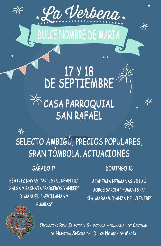 DNombreAlcala's tweet photo. ¿Nos ayudas a compartirlo? VERBENA DULCE NOMBRE. 17 Y 18 de septiembre. https://t.co/9RNn8PLA6m