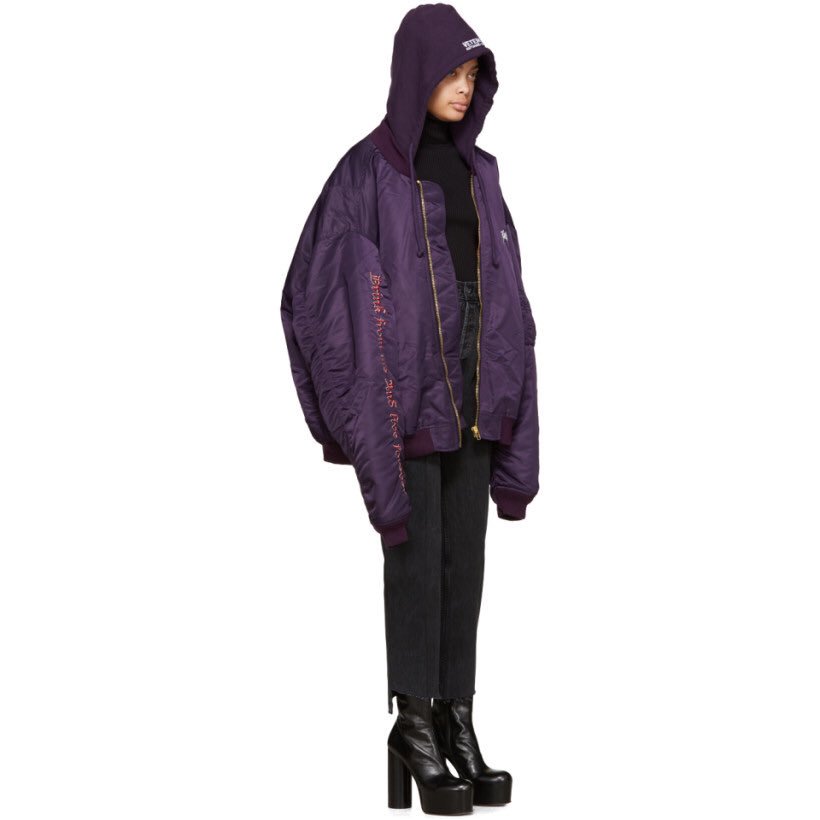 vetements total darkness bomber