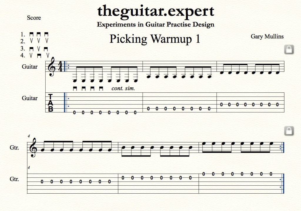 Picking Warmup 1 theguitar.expert/picking-warmup…