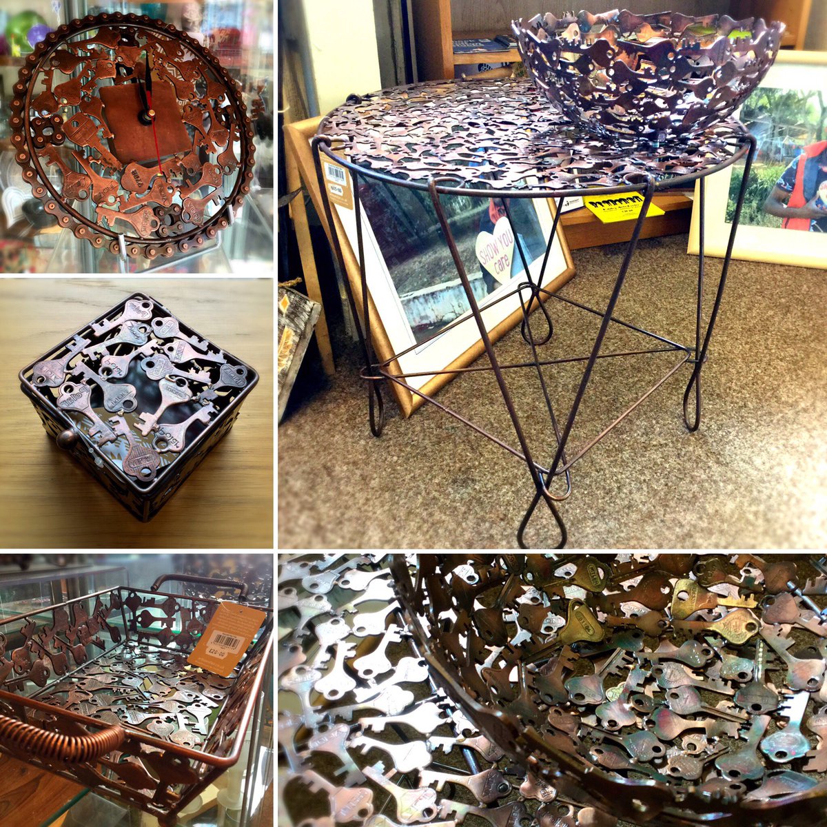 These beautiful recycled key products from <a href="/ArtisansFair/">Artisans Fair</a> are genius! Available in our Gauze street shop #RecycleWeek