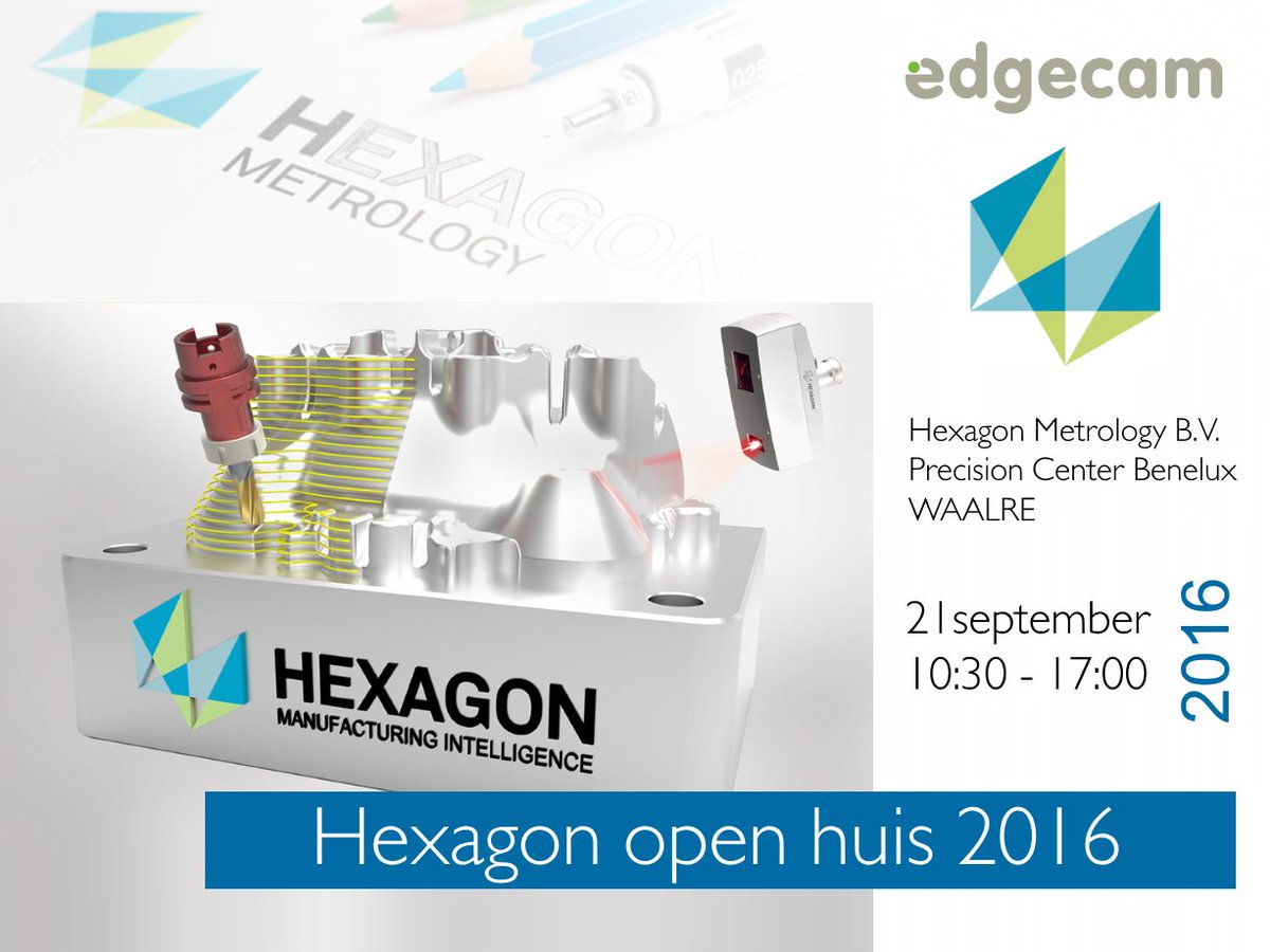 Op 21 september opent Hexagon haar deuren voor u. Kijk op edgecam.nl/events/hexagon… voor meer informatie!