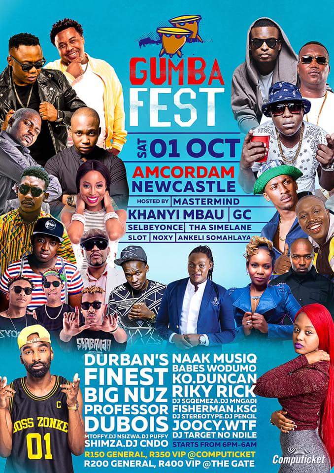 BigNuz_Afroo's tweet photo. @AfroTainmentSA Presents  #GumbaFest2016 @AmcorDam in Newcastle! Sat 1st of October!! Tix available @Computicket https://t.co/dc5Kopp77g