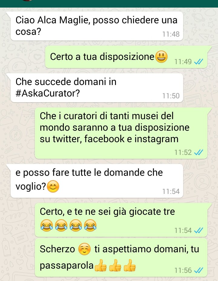 Ciao #Musei #Italia pronti per #AskACurator?Qui cominciano a chiedere... <a href="/museiincomune/">Musei in Comune Roma</a> @Museo_MADRE <a href="/MuseoArcheoCa/">Musei Nazionali di Cagliari</a>