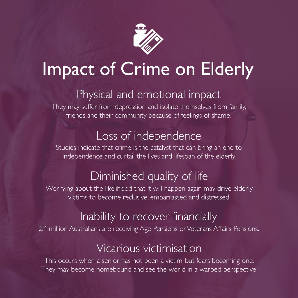 HomeInstead_Aus's tweet photo. The impact of #crime has longstanding effects on #senior health and wellbeing. https://t.co/yU46visAOZ