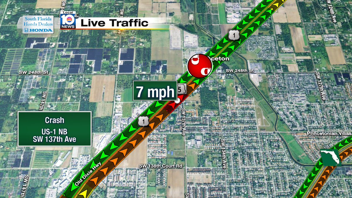 Crash on US-1 NB at SW 137th Ave #traffic https://t.co/JYQWTcZiD8