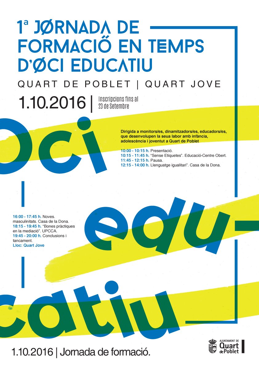 I Jornada de Formació en Valors en Temps d'Oci Educatiu a #QuartdePoblet quartjove.quartdepoblet.es/index.php/i-jo… #QuartdePoblet