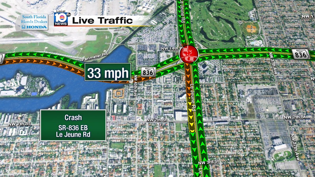 Crash on SR-836 EB approaching Le Jeune Rd #traffic #miami https://t.co/f0OKxJsufz