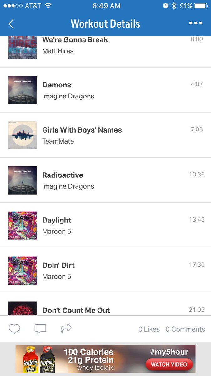whitsfit's tweet photo. This morning's workout playlist #fitlist #Teammate #matthires #imaginedragons #maroon5 https://t.co/goCaMMqOmp