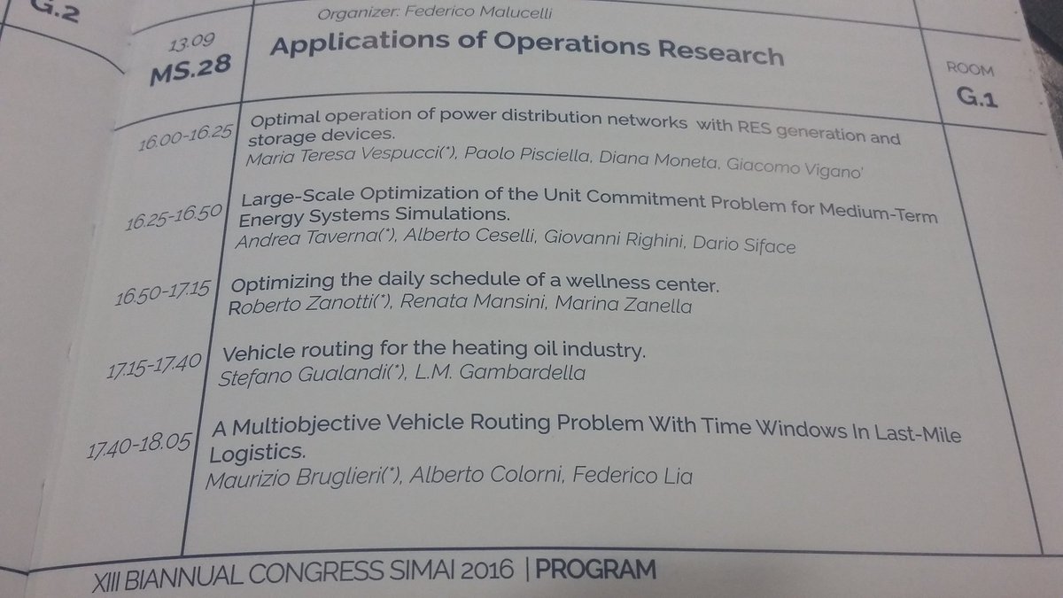 Mathesia_'s tweet photo. Applications of operations #research in distribution networks, wellness centers, #oil industry & more... #simai2016 https://t.co/WHueYtajrZ