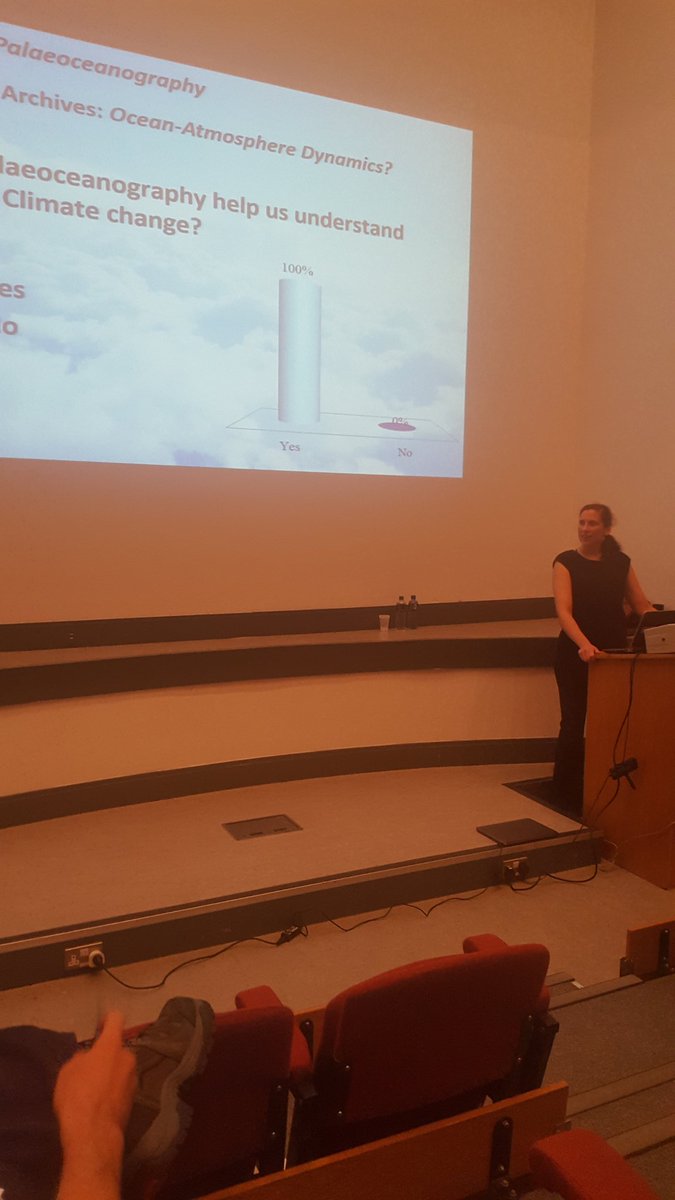 NUIGeoSoc's tweet image. @GeographyNUIG Dr. Audrey Morley asking the big question...good to see everyone agrees!! #Palaeoceanography