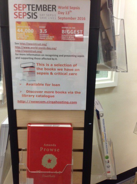 NewcombLibrary's tweet photo. Read all about it…or play the @sepsisgame
Raising #sespis awareness in the library #WSD16 #stopsepsis #savelives https://t.co/HG6GgDbHMc