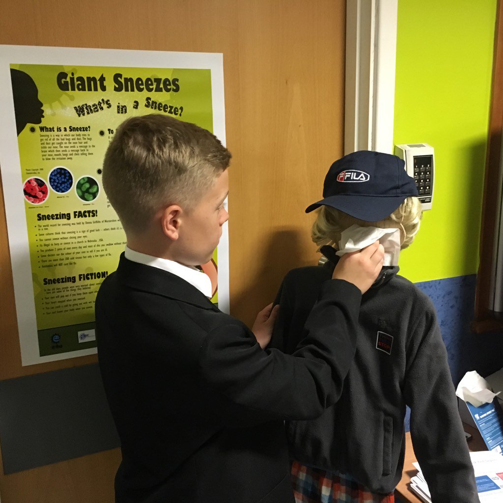 sallydp1's tweet photo. Children learning re infection prevention &amp; "catch a sneeze" @NUHstaff @NUHCharity @quartered_onion #sepsis https://t.co/vEmlvAANKP