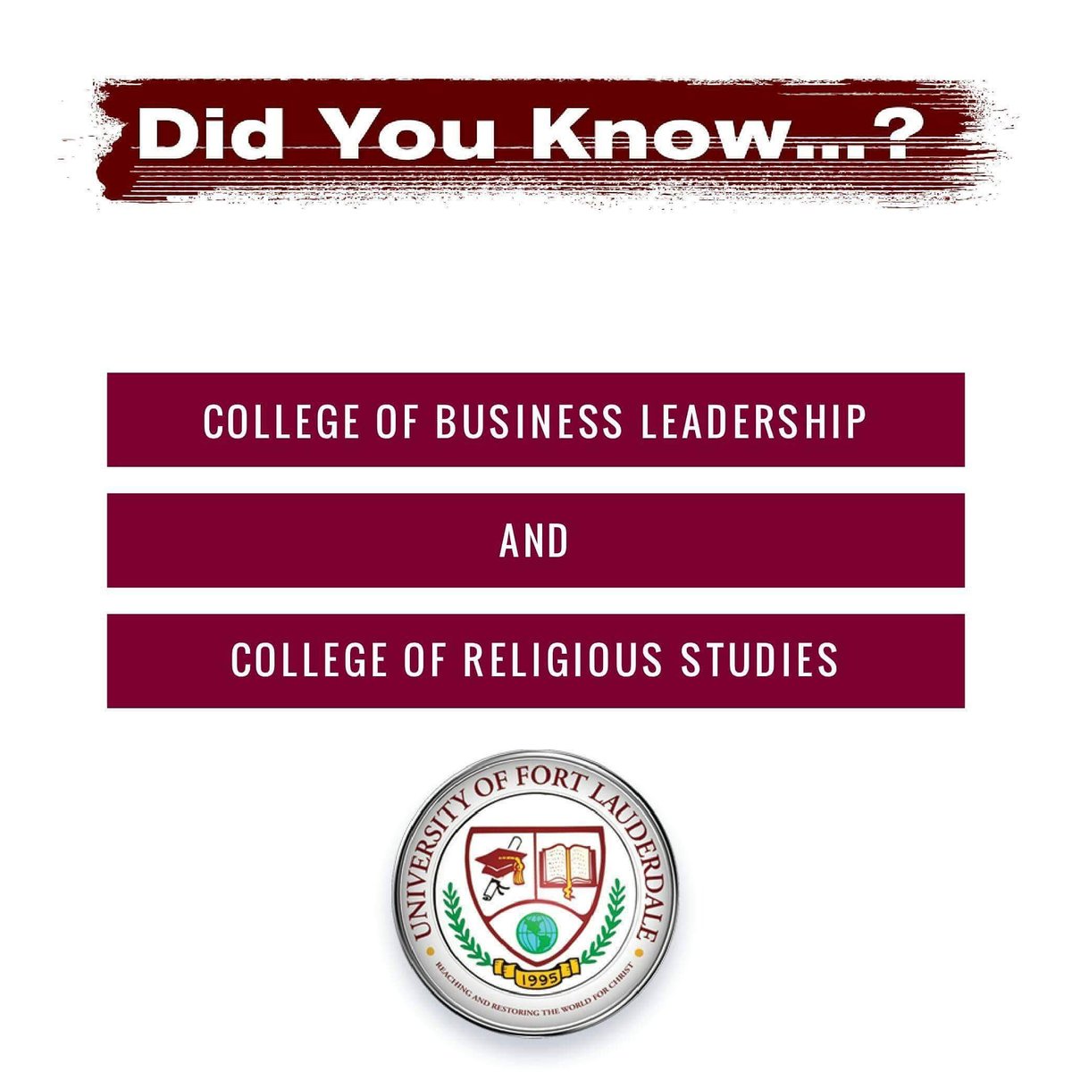 The <a href="/UFTL/">UFTL</a> offers two Colleges!

*Our Fall accelerated term begins Oct. 17 - Dec 11. Call now at 954-486-7728! #UFTL