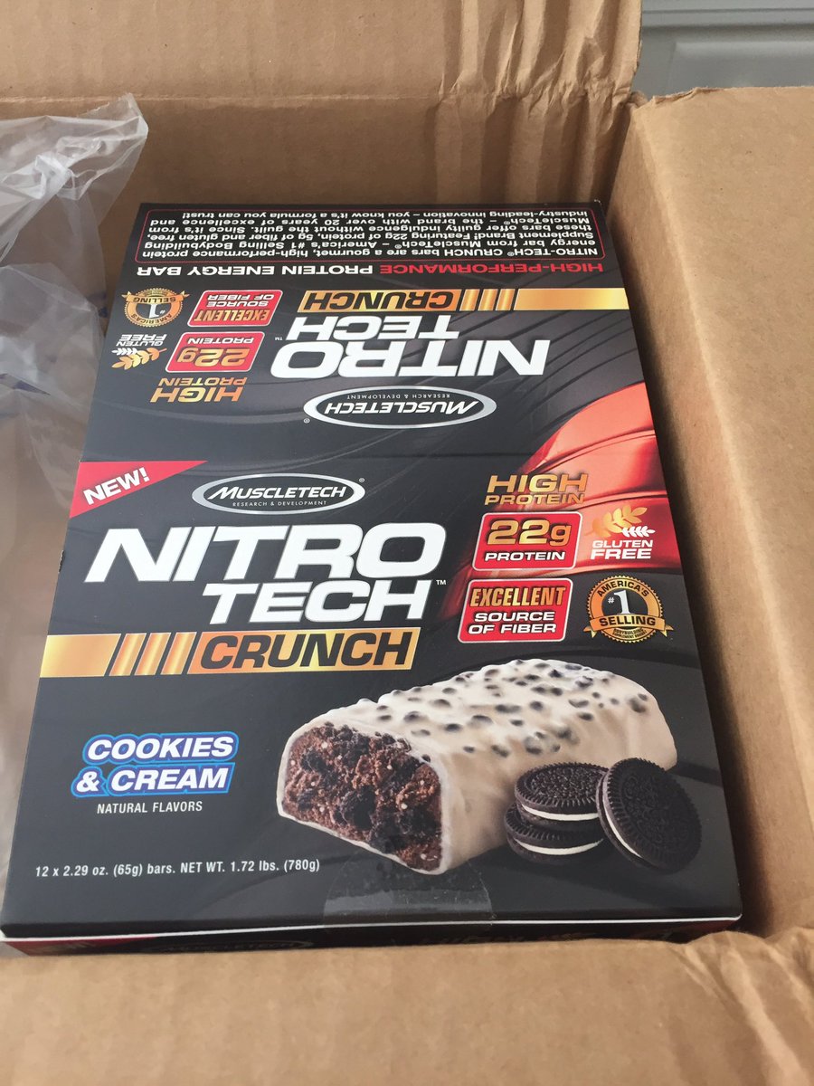 DanaFultonWX's tweet photo. Yeeeessss!!! I'm SO pumped to try @MuscleTech's new NitroTech Crunch bar! #LegDay here I come #TeamCookiesAndCream https://t.co/d7nPLWb8qd