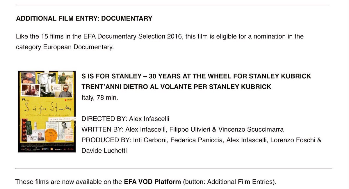 SisForStanley's tweet photo. #sisforstanley in competition European Documentary @EuroFilmAwards! @kinethica @BrettRatner @RatpacDocs @RATPACENT https://t.co/hoI8O2EvBH