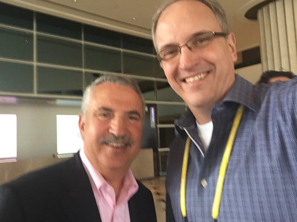 bulbstorm's tweet photo. Hangin w Thomas Friedman in Miami. Get his new book!" Thank You for Being Late." Amazing! #YPO https://t.co/vnePIUcLnl