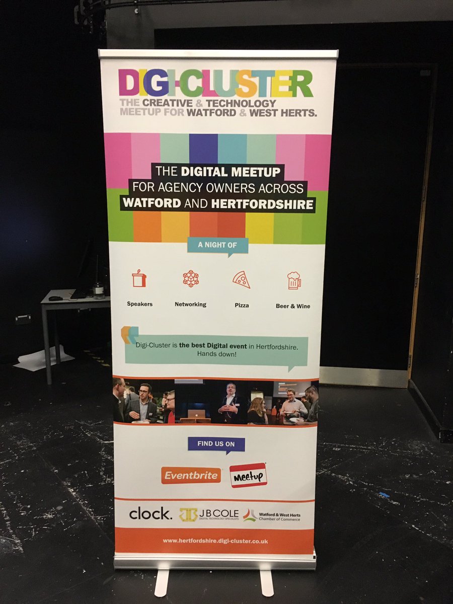 JBColeUK's tweet photo. Getting ready for the #digicluster event with @clock and @WatfordChamber in West Herts College! https://t.co/965zFjQexC
