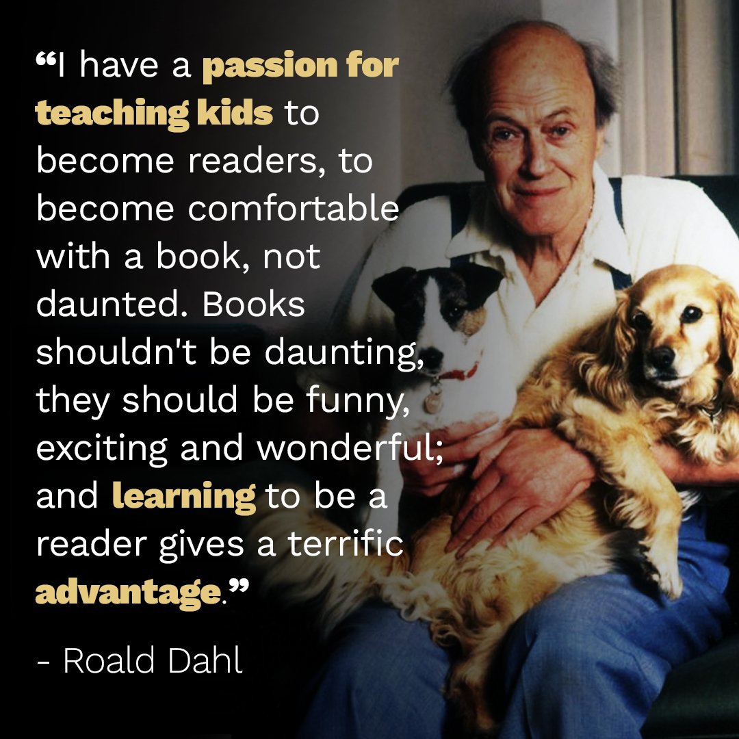 educationgovuk's tweet photo. Today is #RoaldDahlday and it's been 100 years since Roald Dahl was born. What's your favourite Roald Dahl creation? https://t.co/p1z1lfyNu7