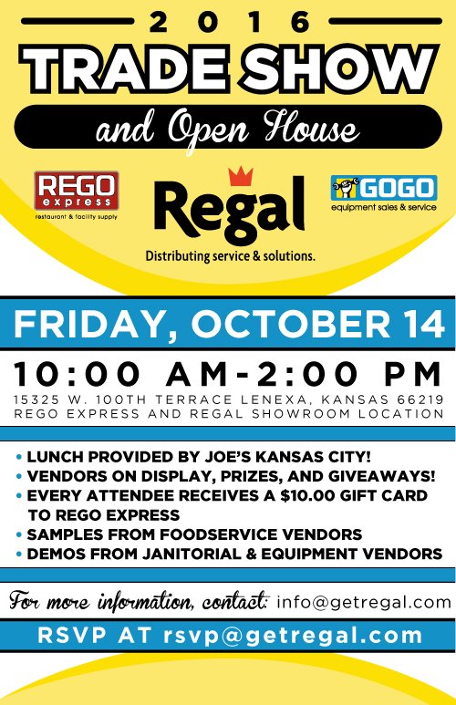 GetRegal's tweet photo. Mark your calendars, our trade show is Friday, October 14! #GetRegal https://t.co/V8z969vtMw