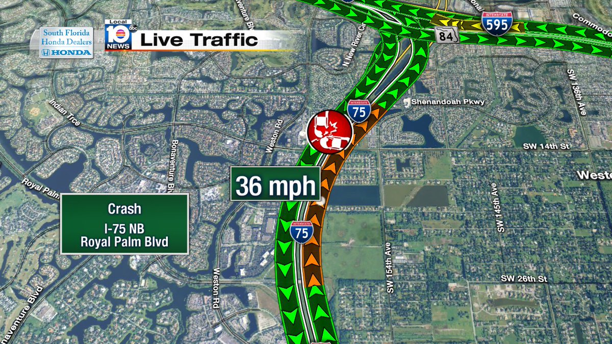 Crash on I-75 NB at Royal Palm Blvd #traffic https://t.co/e4BFX0Tzkx