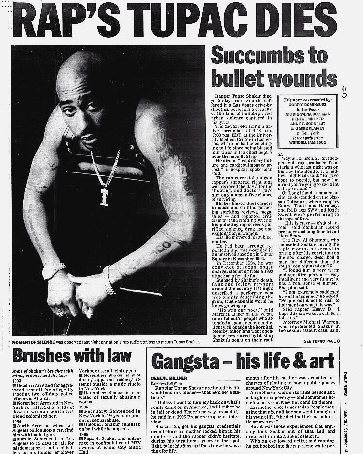 WhiteLabelRadio's tweet photo. 20 YEARS AGO TODAY - On this day in #HipHopHistory, @2pac passed away from gunshot wounds #WLRHISTORY https://t.co/iXWSDk5x86