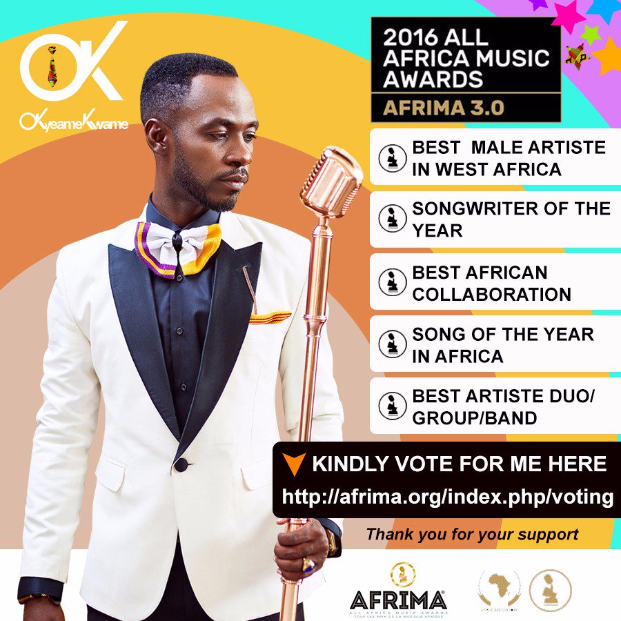okworldglobal's tweet photo. Clink on the link to vote for Okyeame Kwame to make GH proud at the Afrima awards 
https://t.co/ynlTtoquAH https://t.co/nP07XihEFC