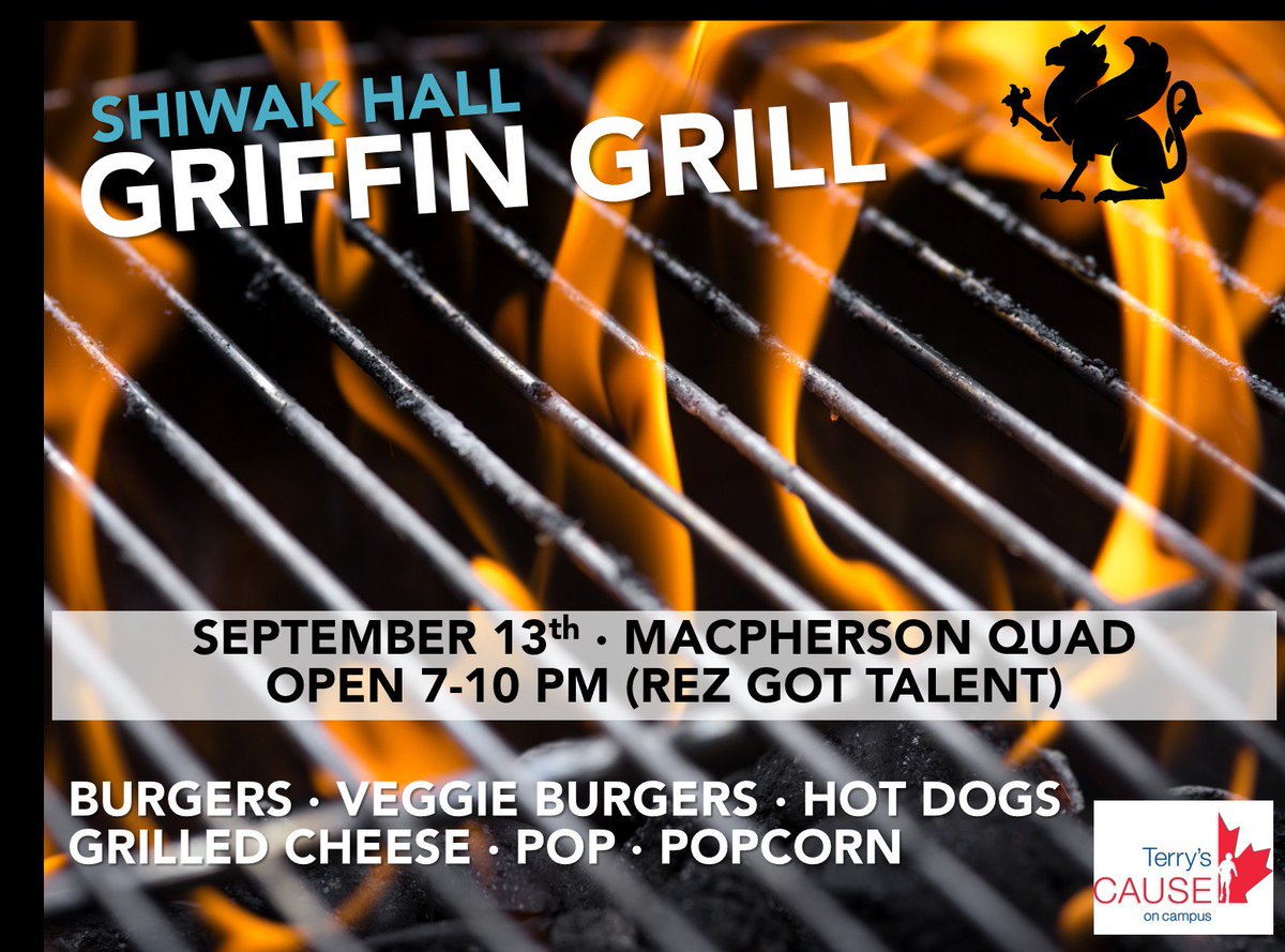 ShiwakHall's tweet photo. Check out the Griffin Grill tonight in Macpherson College quad during #RezGotTalent #RezEx2016 @MemorialResLife https://t.co/Ir7z5O6Hx5