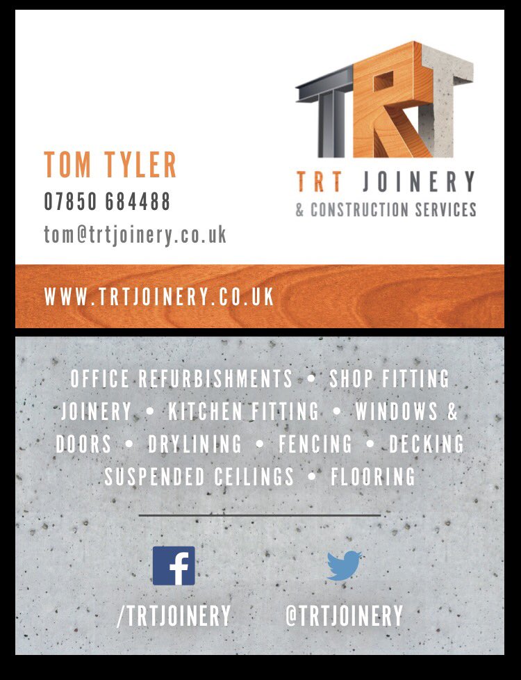 TRT Joinery (@trtjoinery) on Twitter photo ❤️ our new business cards <a href="/Kudos_Creative/">Kudos Creative</a> - can't wait to see them in the flesh - Thank you!
#sheffieldissuper ❤️ our new business cards <a href="/Kudos_Creative/">Kudos Creative</a> - can't wait to see them in the flesh - Thank you!
#sheffieldissuper