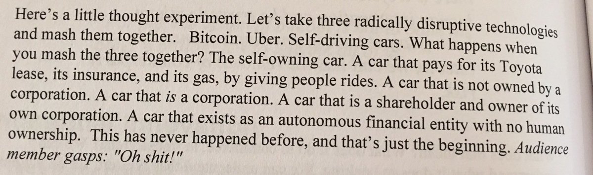 tomkurtcat's tweet photo. Interesting Thought Experiment #dao #blockchain #selfdrivingcars #accessvsownership #autonomousorganizations https://t.co/mDhDqqMDiD