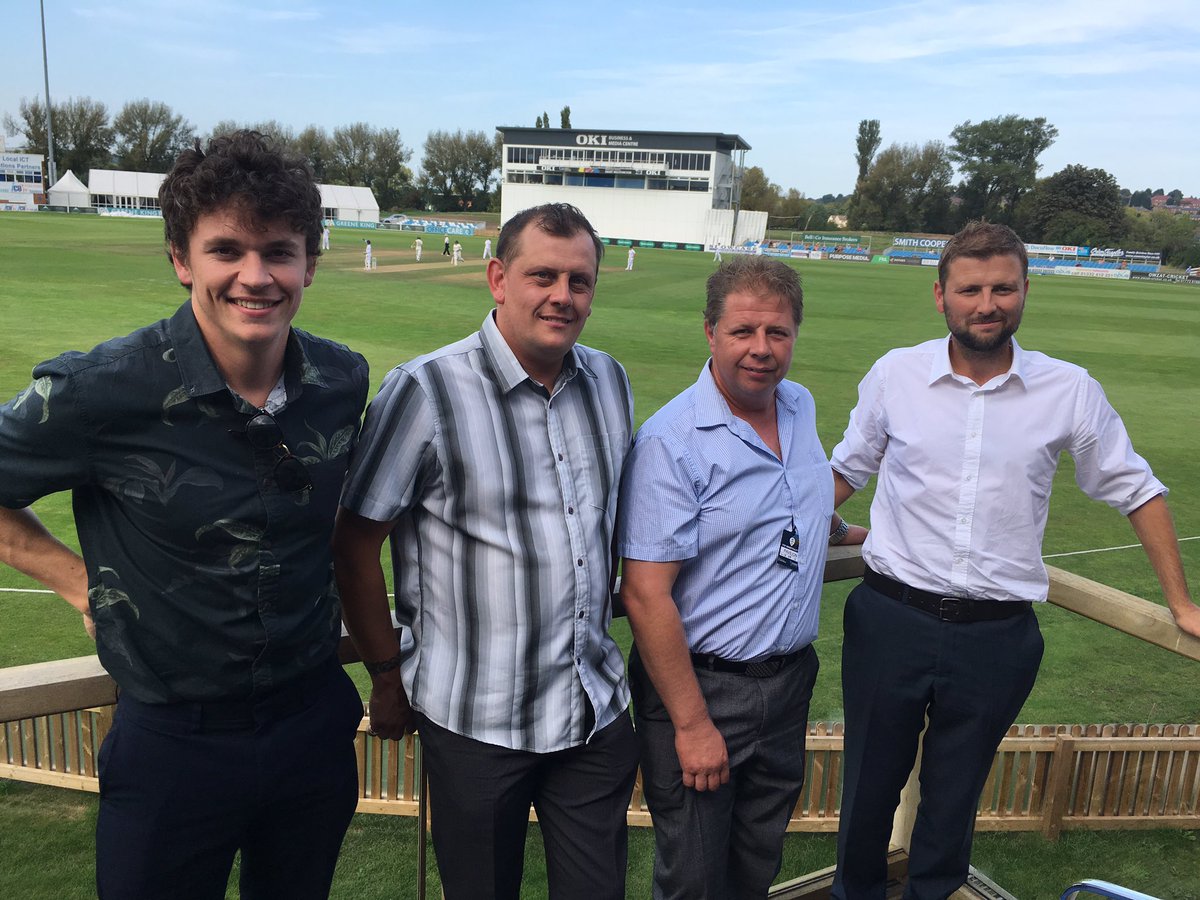 Nice day for cricket. Our Honours Board winners with sponsor Daz Pugh enjoying the sunshine at Derby. <a href="/DerbyshireCCC/">Derbyshire CCC</a>