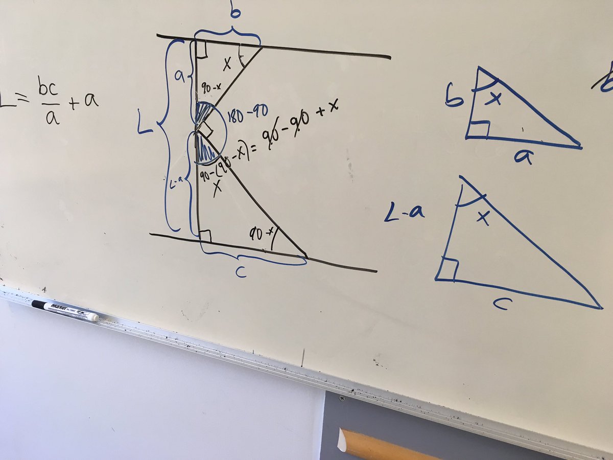 annaevaolsson's tweet photo. En dag på jobbet...Bevisa likformiga trianglar... #RGTU #teknikprogrammet #ma2c #lärare #skolan https://t.co/fq5zWQmLTM