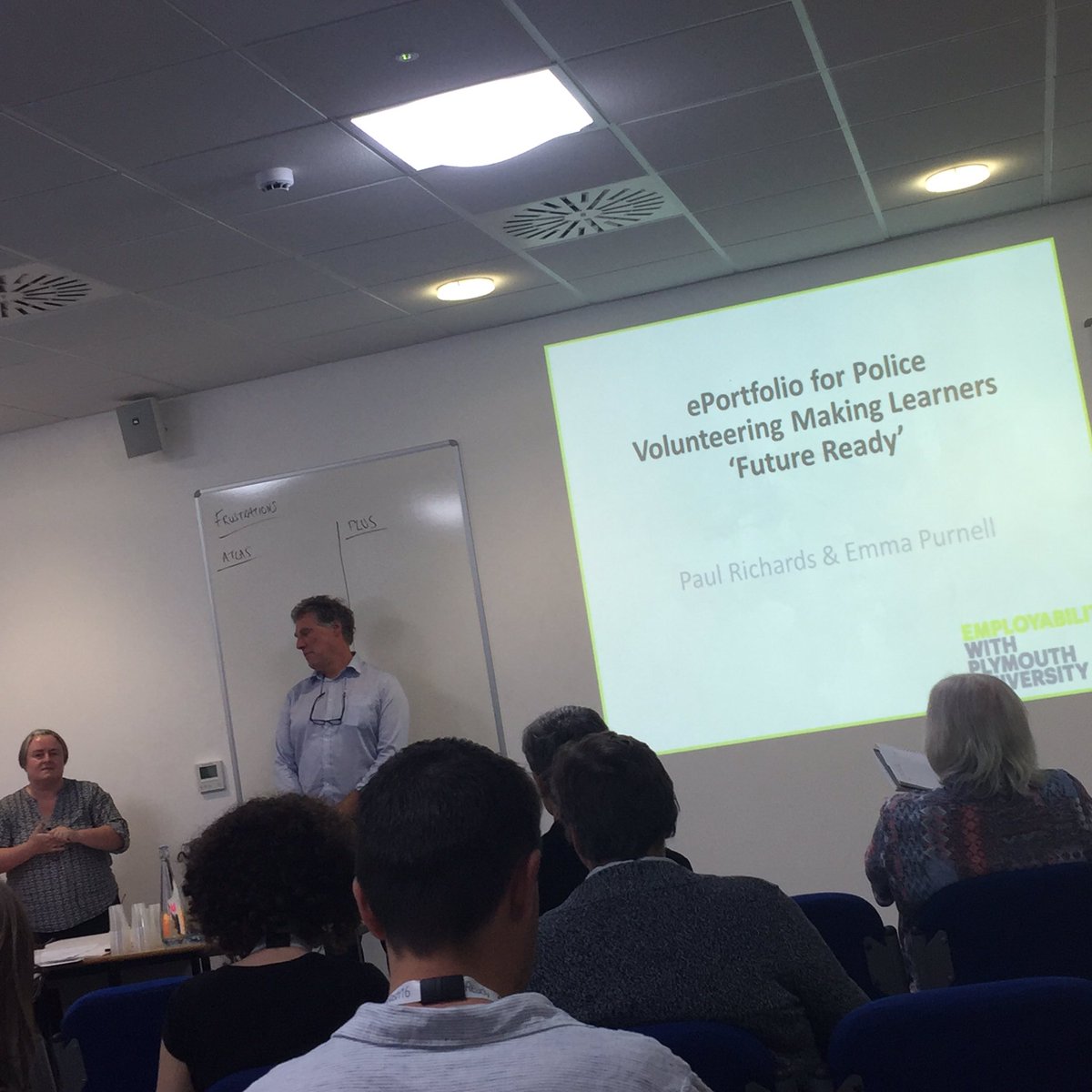 priscillatrahar's tweet photo. @EmmaPurnell &amp; Paul discussing reflection portfolios for police volunteering experiences #pebblebash16 #futureready https://t.co/vs7JHbIKgQ