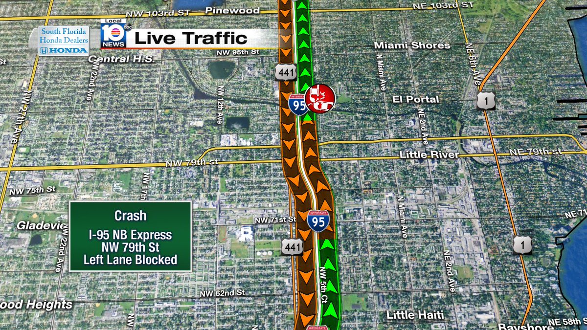 Crash on I-95 NB Express at NW 79th St #traffic https://t.co/Ju0wJ6ej4p