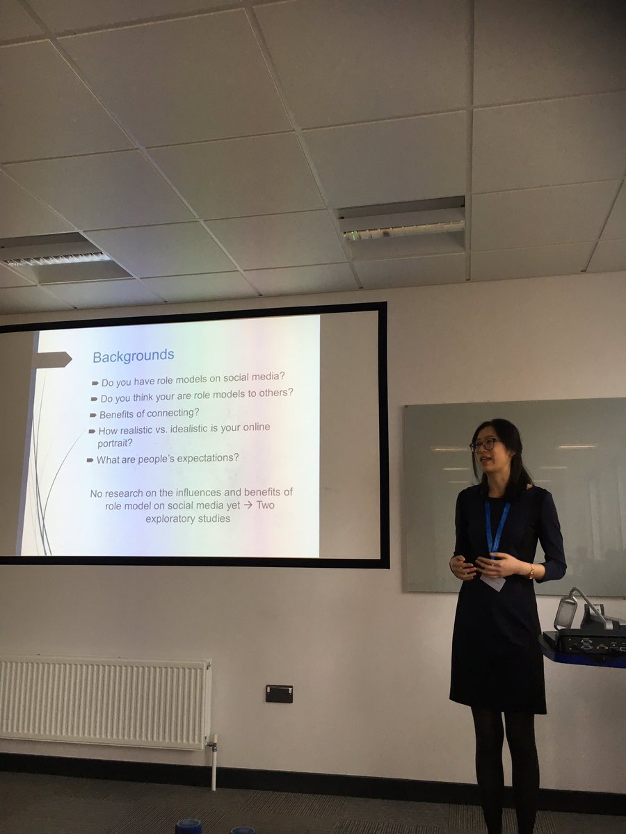 Great presentation by Ruoyun Lin and Debora Jeske on influences and benefits of role models on social media #I3E2016