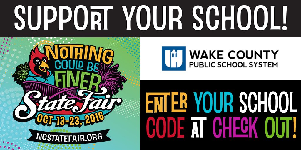 NCStateFair's tweet photo. Want to help your @WCPSS  school? Buy tix with this link and we'll donate to your school: https://t.co/rEzp5gH9oT https://t.co/6ofbfwjgza