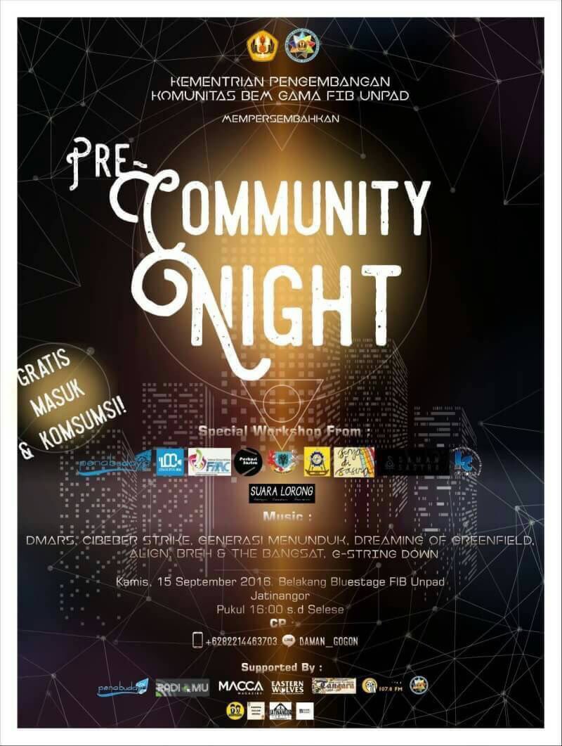 Print out formulir yang sudah diisi bisa dikumpulkan di stand LOC pada saat Community Night tgl 15 September 2016