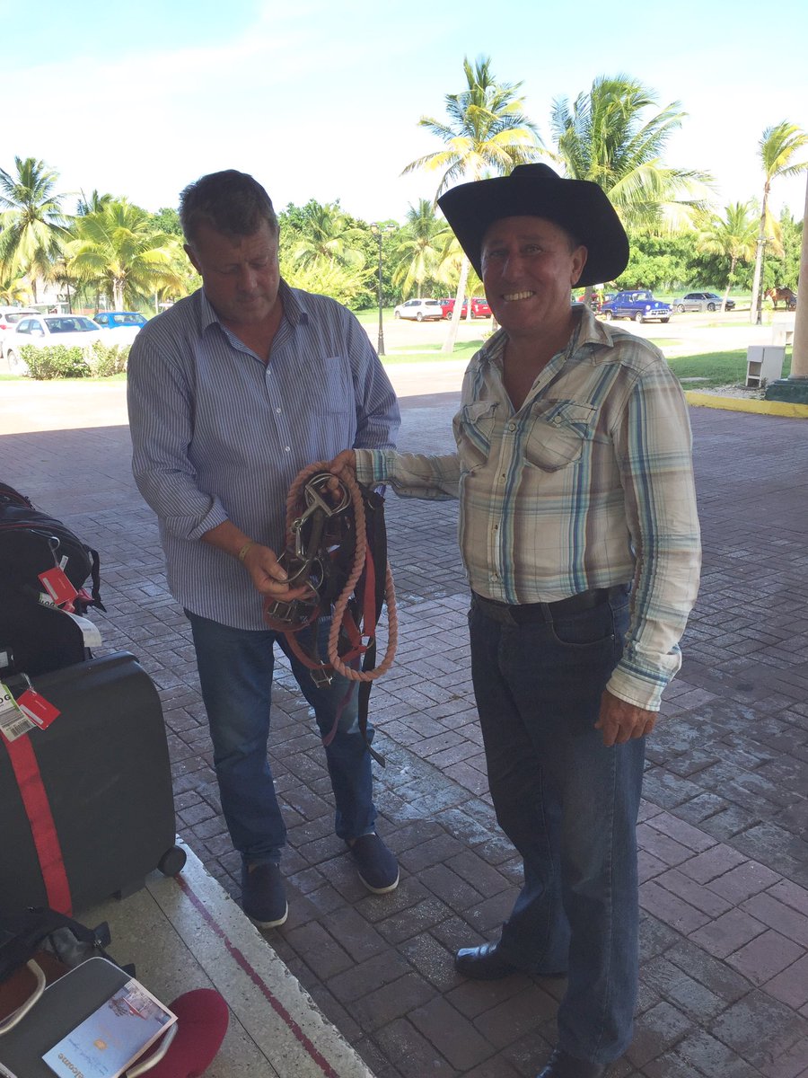 Gary_Witheford_'s tweet photo. As soon as we arrived in Cuba we got to work donating bits & headcollars to Tony #HelpCubanHorses https://t.co/ZIqOaNWupB
