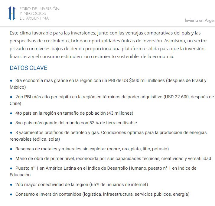 MDCarrano's tweet photo. #MiniDavos: en la web en ingles se menciona la proporción de clase media y el bajo coef. de Gini. En castellano no. https://t.co/k7VsidjgSZ