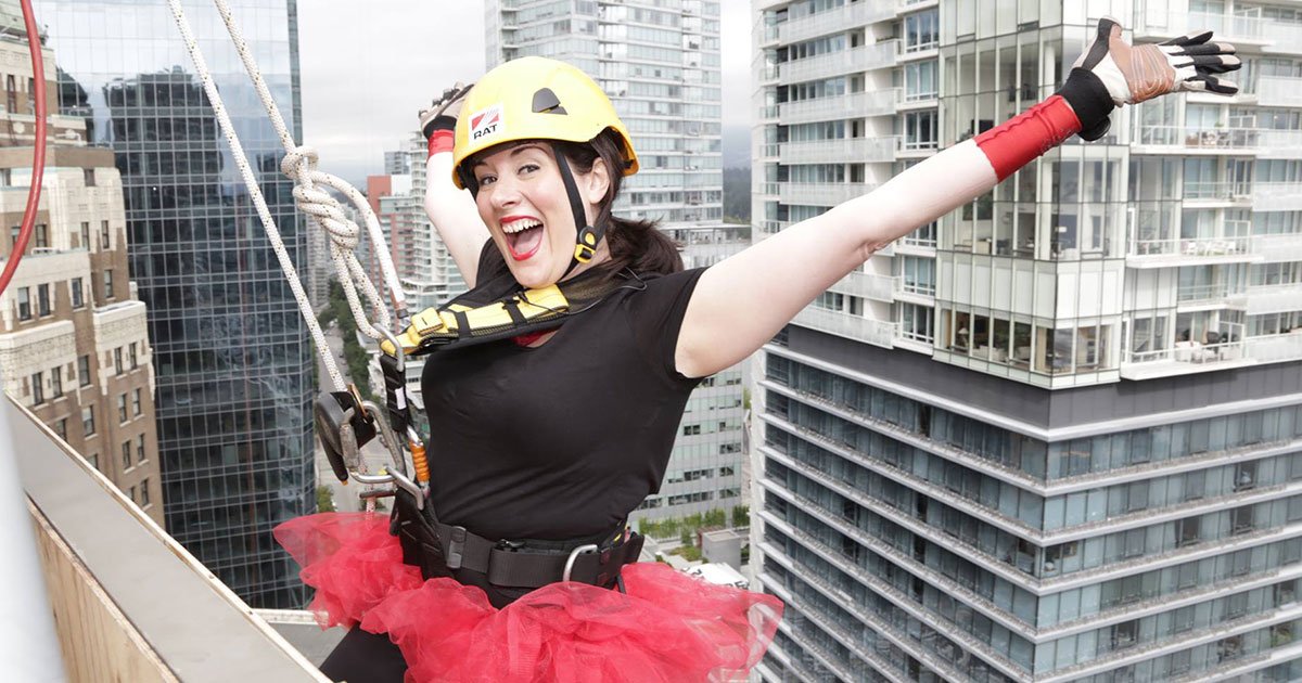 EasterSeals's tweet photo. Happy or terrified...what do u think?! Counting on a mix of both at 2day's @DropZoneVAN for @LionsBC. #DropZoneVan https://t.co/PMdraVtzpS