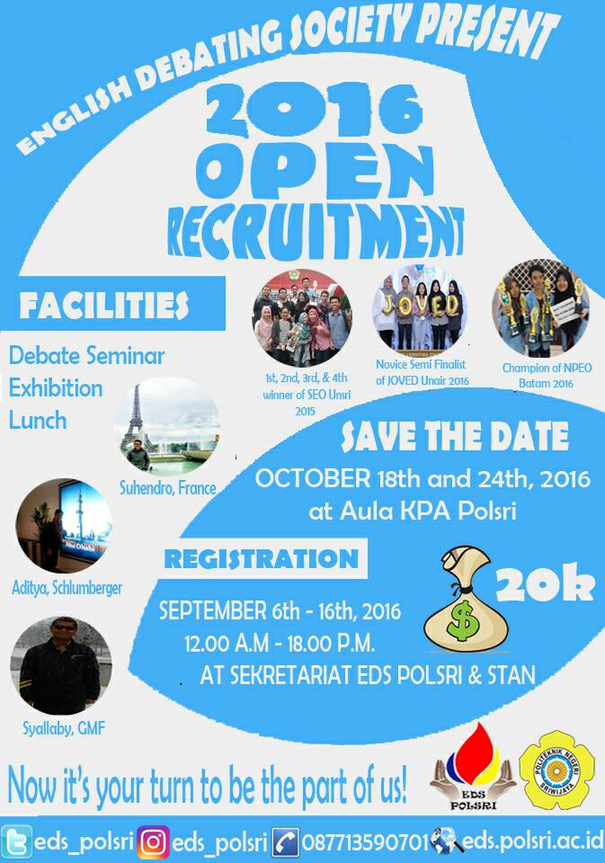 EDS OPEN RECRUITMENT <a href="/UKM_Olahragaa/">UKM Olahraga POLSRI</a> <a href="/lpm_wps/">Warta Polsri</a> <a href="/bahtera_buana/">Himpala BahteraBuana</a> <a href="/kmhs_polsri/">Kemahasiswaan Polsri</a> @karisma_polsri <a href="/HUMAS_POLSRI/">HUMAS POLSRI</a> <a href="/POLSRI_/">Politeknik Sriwijaya</a>